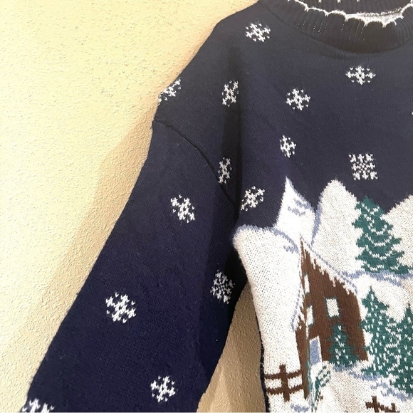 Vtg Nut Cracker Ugly Holiday Christmas Sweater 80’ Holiday Scene women size L - Picture 4 of 7
